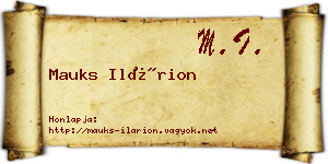 Mauks Ilárion névjegykártya